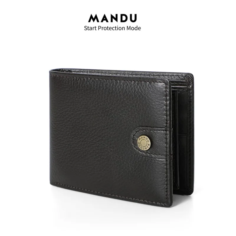 

Высококачественный деловой кожаный короткий кошелек для мужчин, RFID-блокировка, держатель для удостоверений личности с несколькими слотами, кошелек для монет