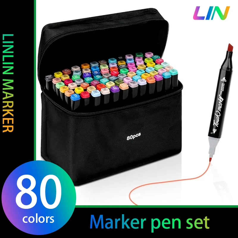 Marker Pen School Art Supplies 24-96 Colors Pen Set Sketch Art Painting Pen Plumones Posca Marcadores Colores Rotuladores