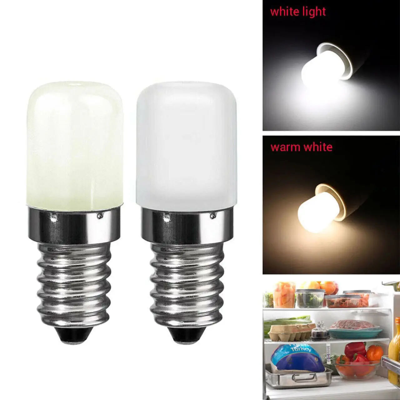 Mini 2W LED Light Bulbs E14  220V 2835 SMD Refrigerator Lamp Screw Bulb For Refrigerator Freezer