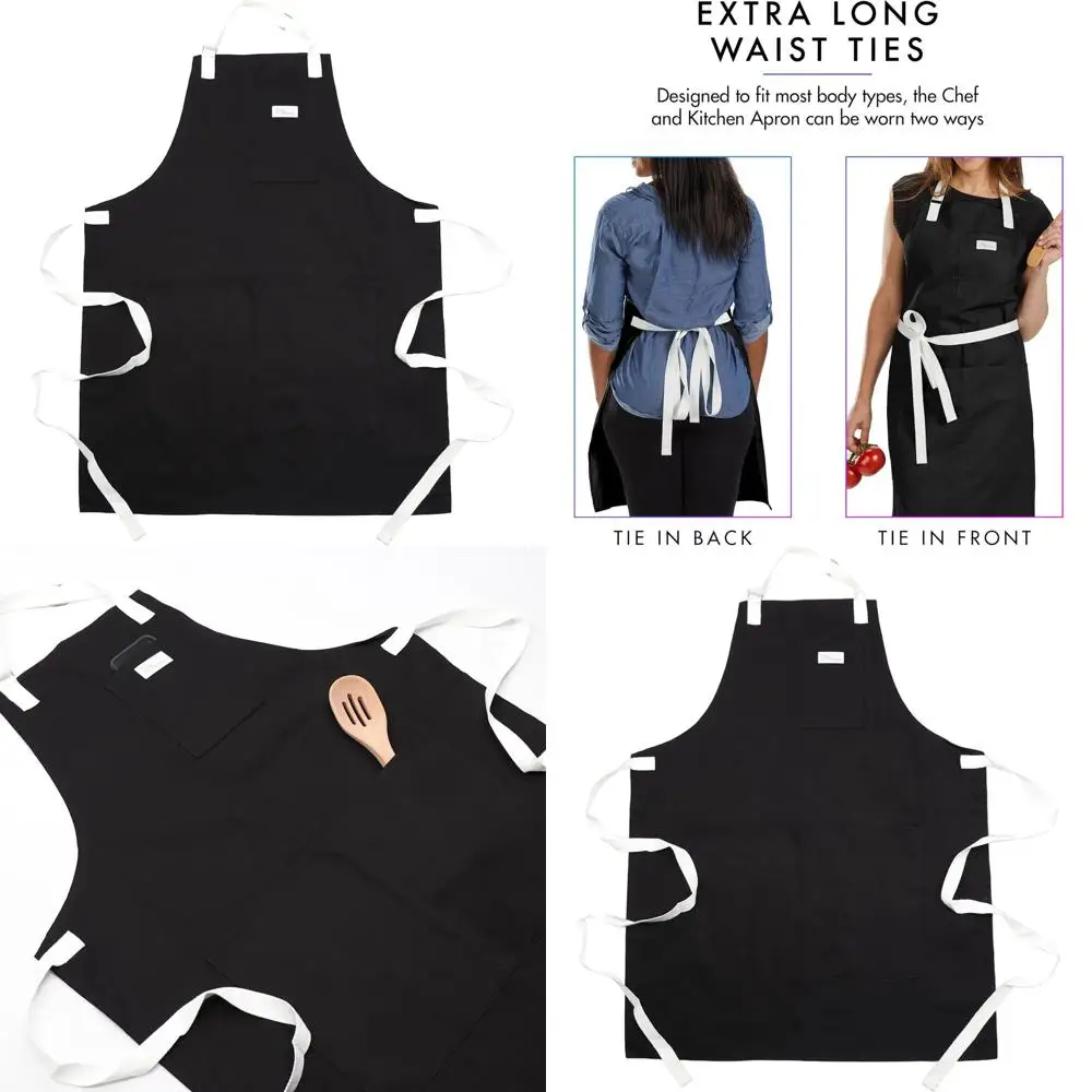 

Professional Chef's Apron with Pockets, 34x26 for Cooking, Serving, Grilling, and Baking
