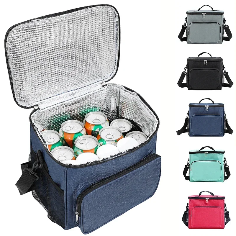 Portable Lunch Bag Food Thermal Insulation Bag Waterproof Office Cooler Lunchbox with Adjustable Shoulder Strap Insulated Case