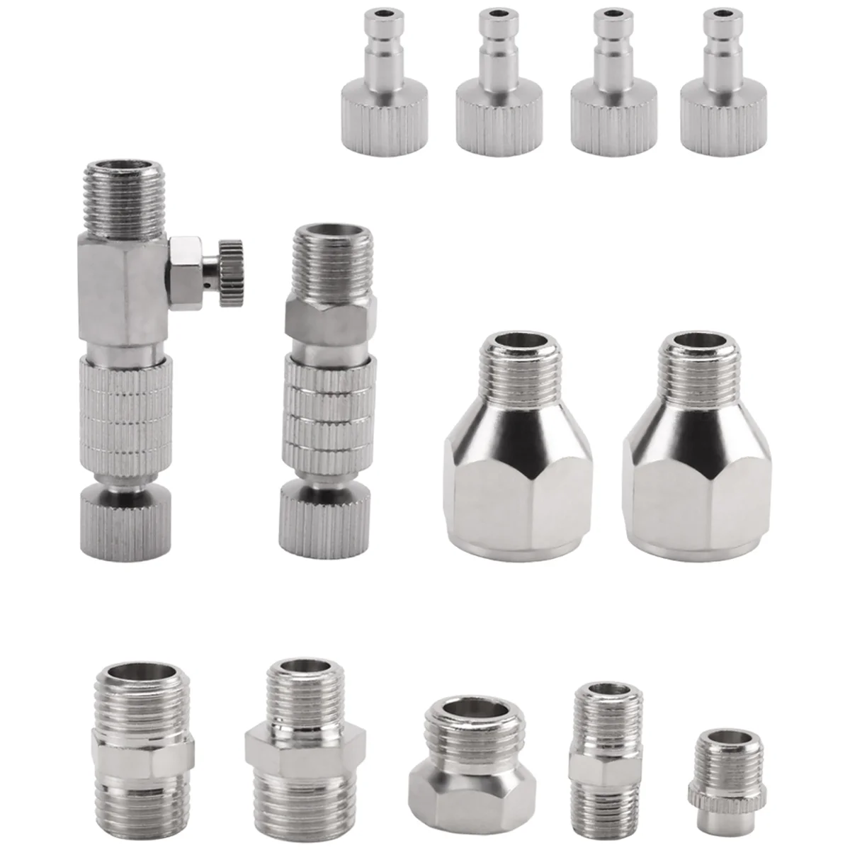 15Pcs Airbrush Adapter Set Airbrush Quick Release Coupling Disconnect Adapter Kit Fitting Connector Set Female Connector