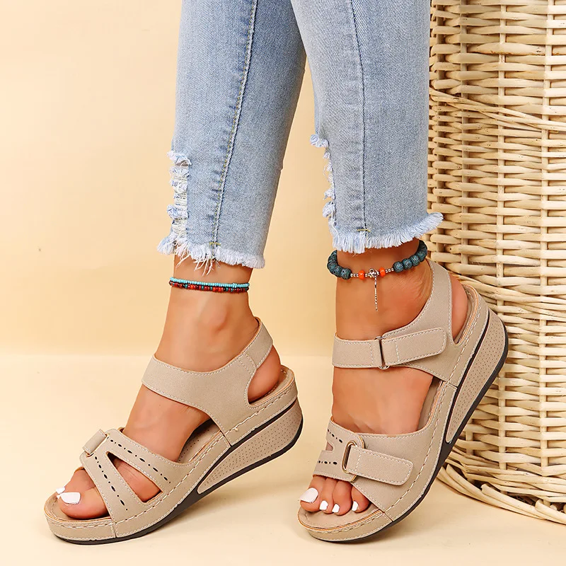 Zomer Vrouwen Sandalen Vintage Romeinse Sandalen Vrouwelijke Mode Antislip Strand Schoenen Open Teen Wandelschoenen Vrouwen Zapatos Para Mujeres