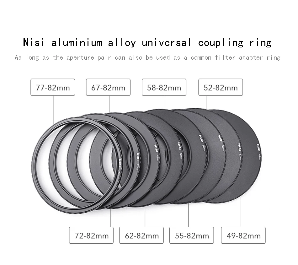 Nisi adapter ring V5/V6 bracket adapter ring 49/52/55/58/62/67/72/77 to 82mm