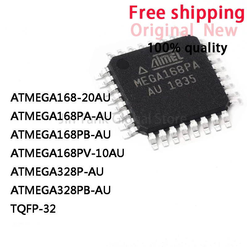 

5pcs ATMEGA168-20AU ATMEGA168PA-AU ATMEGA168PB-AU ATMEGA168PV-10AU ATMEGA328P-AU ATMEGA328PB-AU TQFP-32 IC-Chip-Lager Großhandel