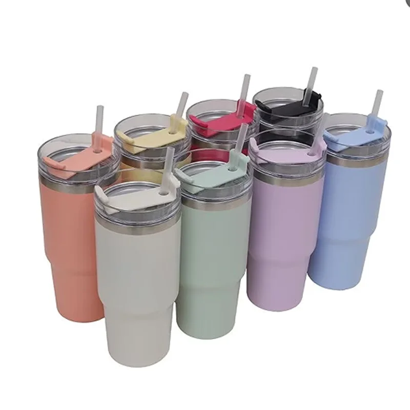 2026 NEW 23oz Matte Stainless Steel Vacuum Tumbler, Insulated Cup with Dual Drinking Lid, Reusable Coffee Tumbler for Outdoor