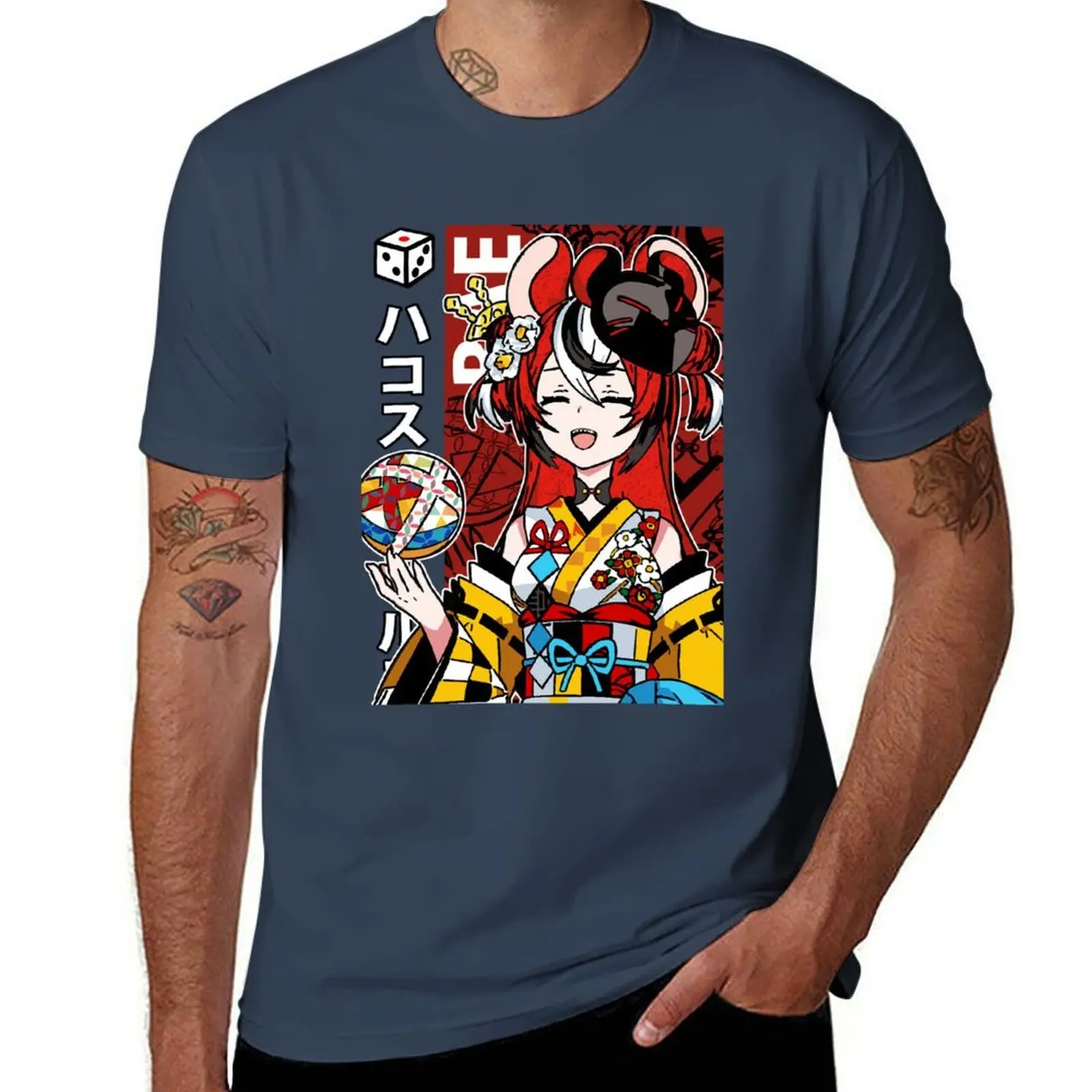 Hakos Baelz in Kimono T-Shirt Utility Casual Work T-Shirt