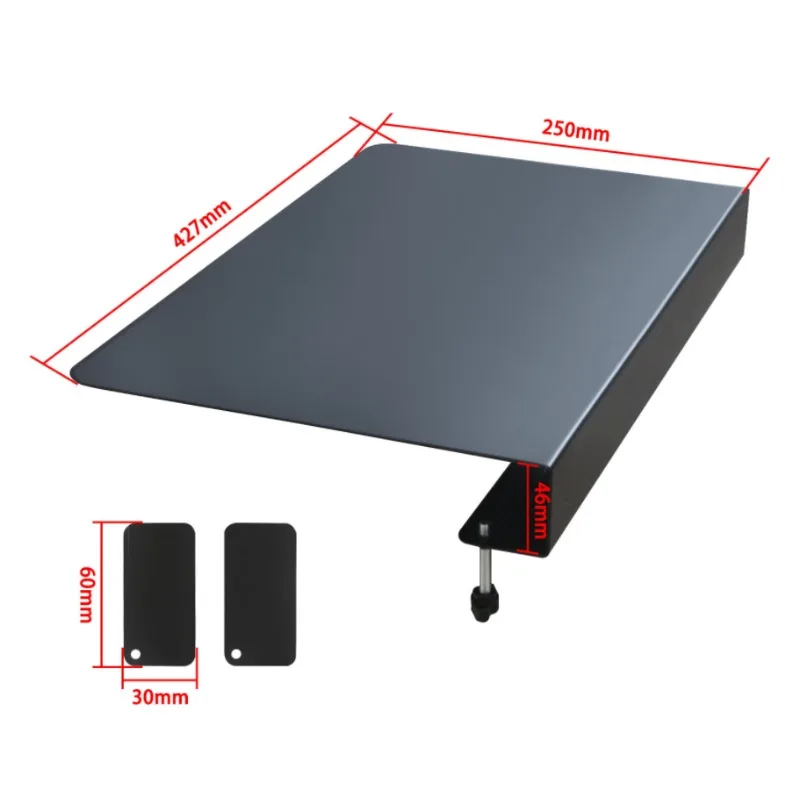 1PCS Corner Desk Connector Platform for Wooden/Steel Desks Mounting Under-Desk Keyboard Trays on L-Shaped Workstations 427x250mm