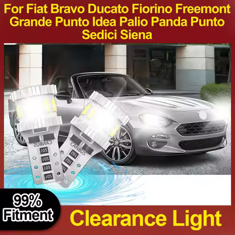 W5W T10 LED Light 12V Clearance Light 6W For Fiat Bravo Ducato Fiorino Freemont Grande Punto Idea Palio Panda Punto Sedici Siena
