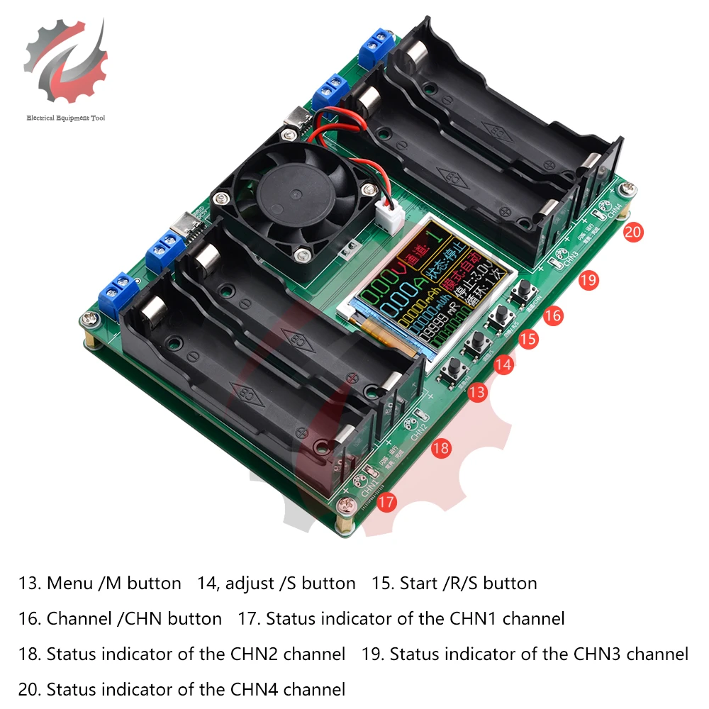 18650 Lithium Battery Capacity Tester Automatic Internal Resistance Tester MAh MWh Digital Battery Power Detector Module