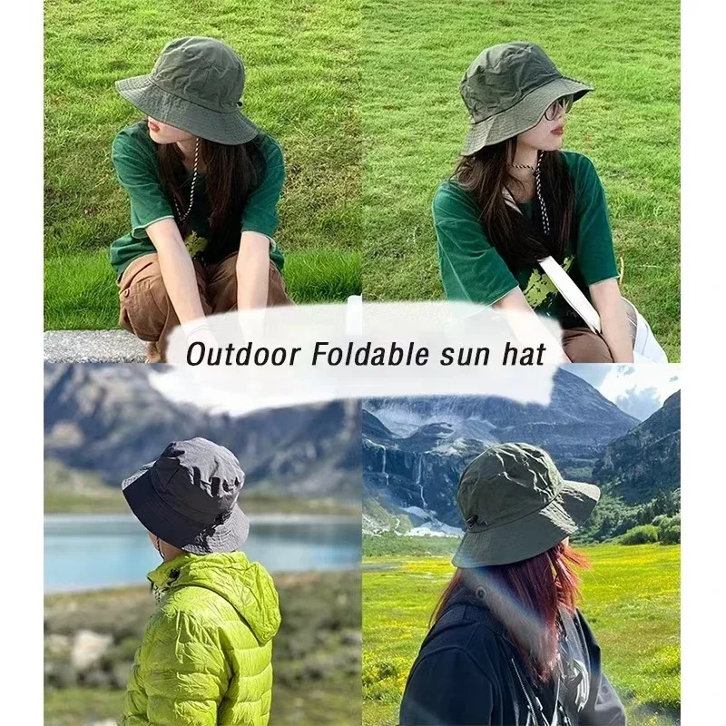 1Pc Fisherman Hat Women Men Foldable Waterproof Fast Dry Summer Sun Anti-UV Protection Camping Hiking Mountaineering Outdoor Cap