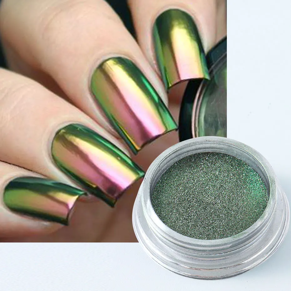 1 caixa de pó de glitter para nail art, espelho, brilhante, olho de gato, magnético, efeito metálico, pó de cromo, diy, manicure decoração