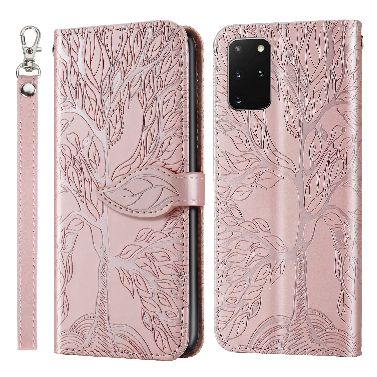 

For Samsung Galaxy S20 / S20 Plus / S20 FE / S20 Ultra case, Tree of Life leather case with card slot, clamshell leather case