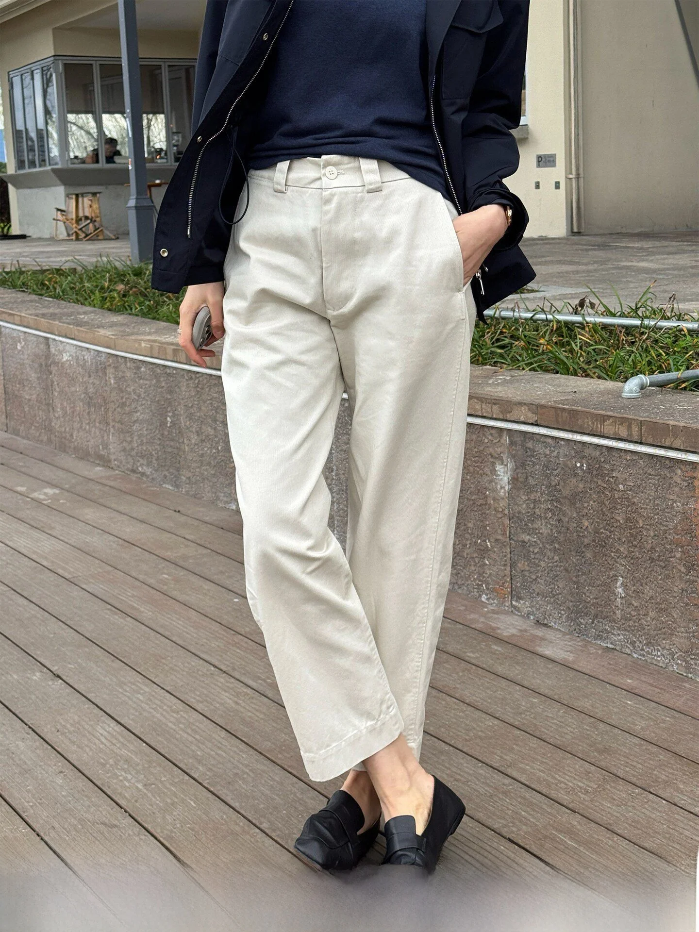 

Comfortable Pure Cotton Straight Leg Casual Pants Women's Commuter Trousers Simple Fashion New Arrival Summer 2026 Zhou Xiaoy...