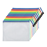 10pcs Mesh Zipper Bag Jigsaw Bag Zipper Bag for organizing Classroom organization Plastic Zipper Bag,5 colors,A4 size, board Gam