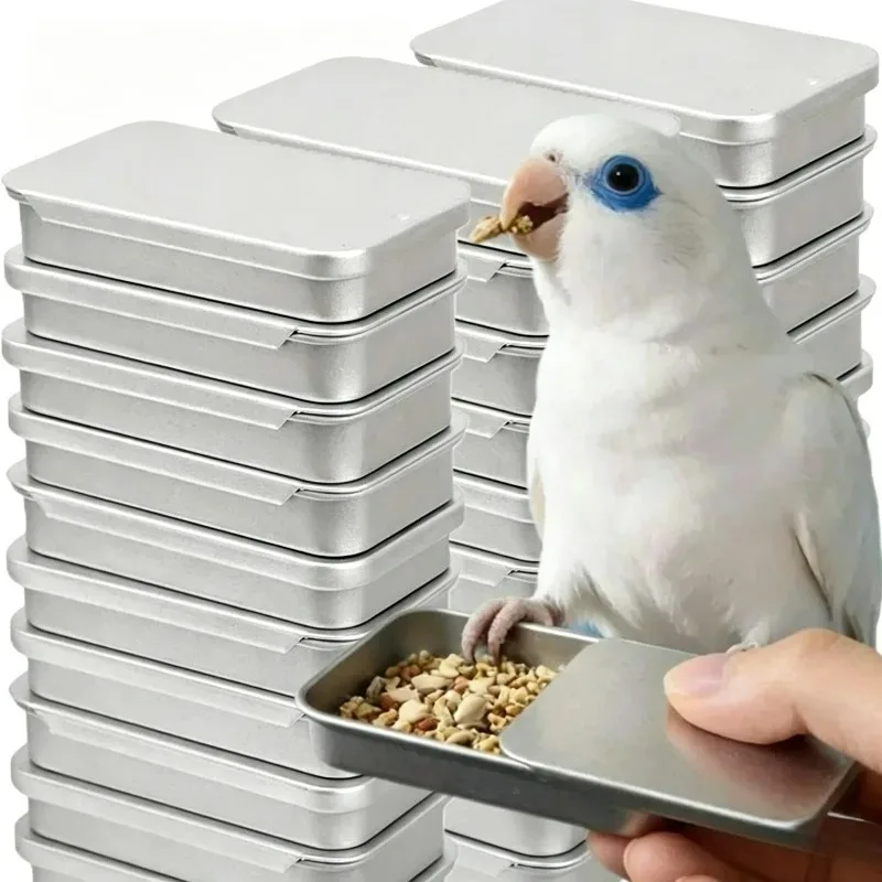 Minimalist Iron Push-pull Slide Cover Box Silver Light-duty Storage Subpackage Boxes Portable Home Jewelry Pill Cases Container