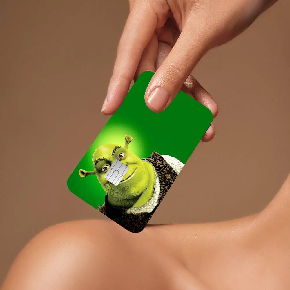 كارتون مضحك S-Shrek Anmie ملصق فيلم غطاء الجلد لبطاقة الائتمان بطاقة الخصم البنك الأمامية #2