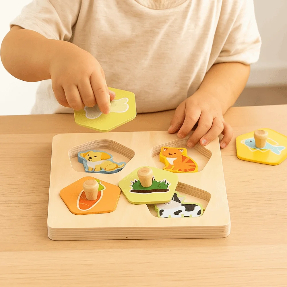 Puzzelbord Houten speelgoed 3D-puzzels Montessori-patroon Cognitieve vorm Bijpassend bordspel Interactief logisch denken