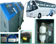 Refrigerant recovery and filling machine for bus, subway, train air conditioning and refrigeration