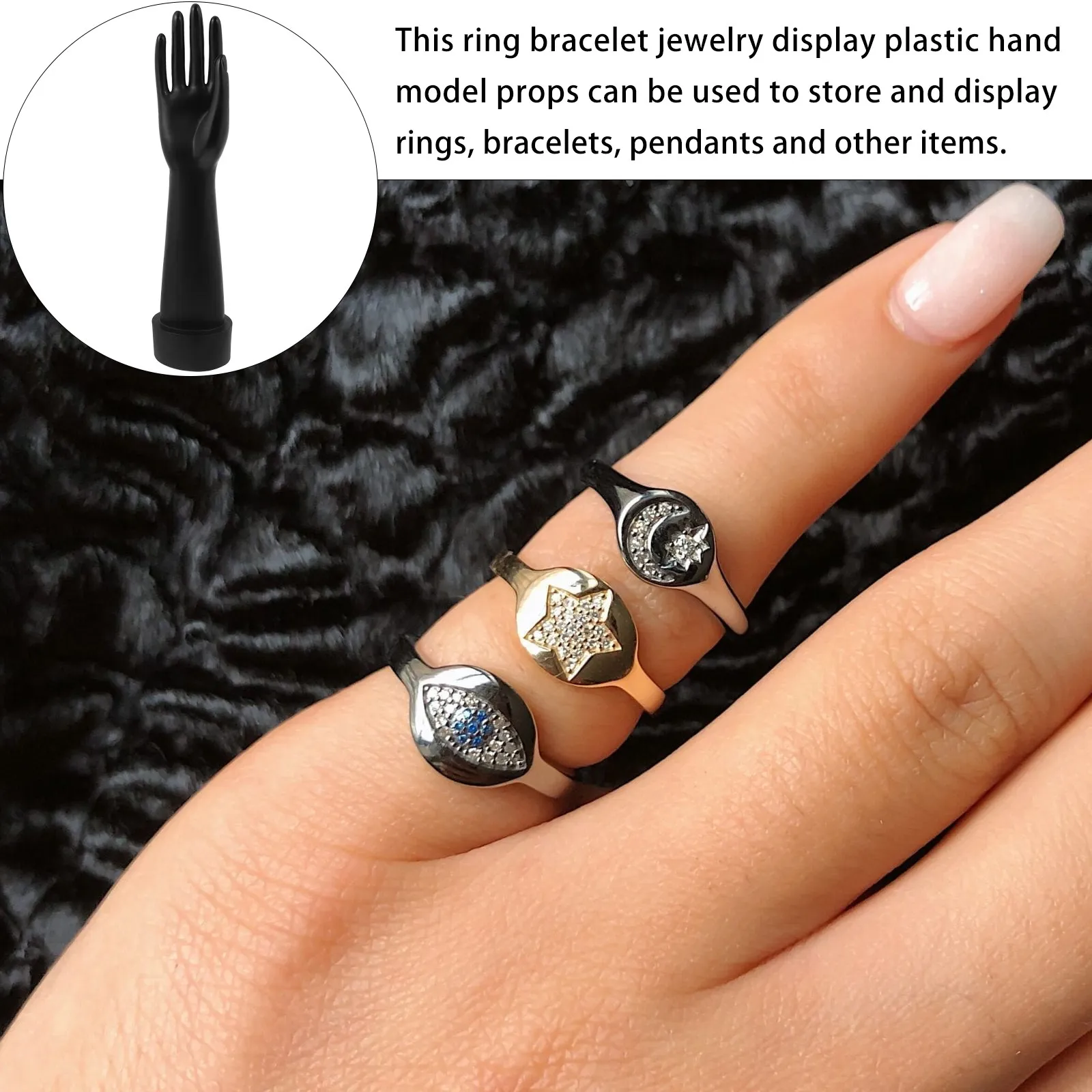 

1Pcs Premium Wedding Jewelry Hand Stand Ring Holder Display Rack for Bracelets Pendants Rings Home Office Store Decoration