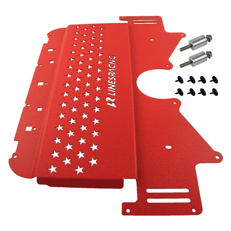 Aluminum Oil Cooler Skid Plate LR For BMW G8X M2 G87/M3 G80/M4 G82 2021-2024 S58 Engine powered G Series Wrinkle Red