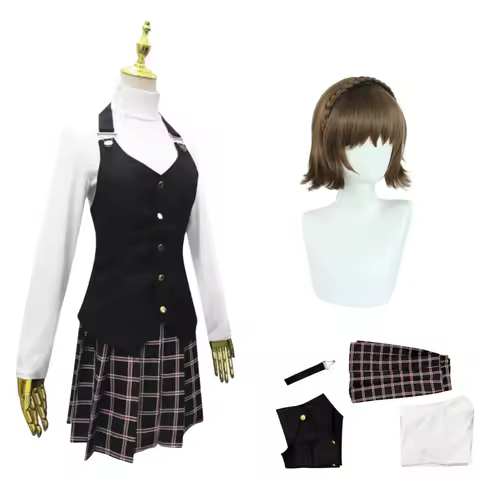 Makoto Niijima Cosplay Makoto Niijima Costume Synthetic Wig Anime Game Role Playing Costumes