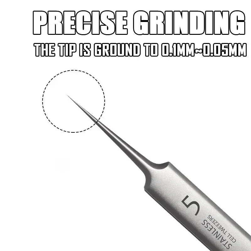 German Ultra-Fine No. 5 Precision Point Tweezers & Extraction Tools (High-Hardness Stainless Steel) 1