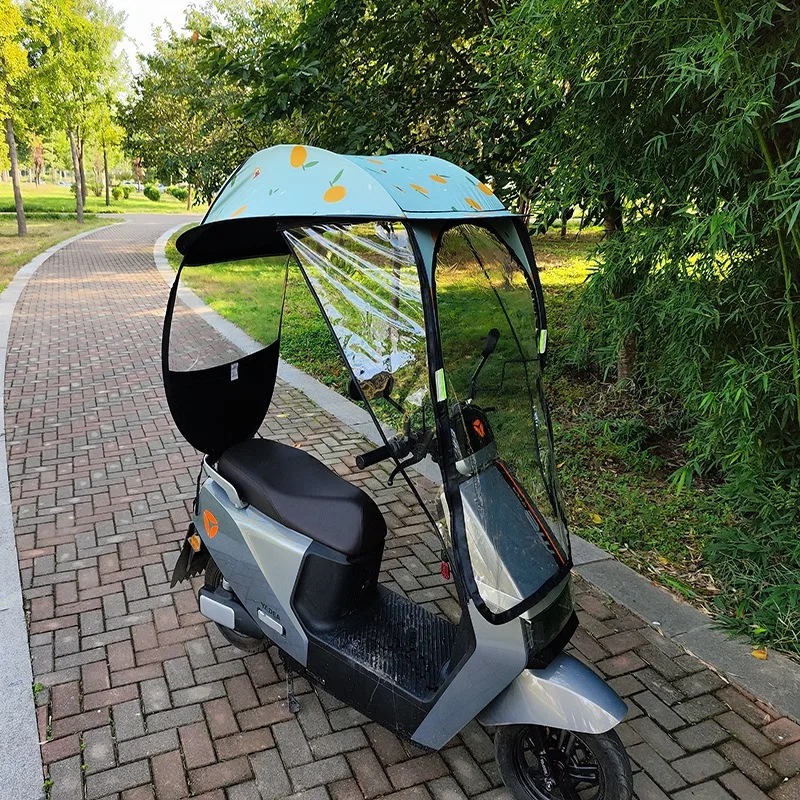 2026 Storm-Resistant E-Scooter Canopy Factory Direct - 420D Oxford Bike/Motorcycle Sunshade & Rain Cover