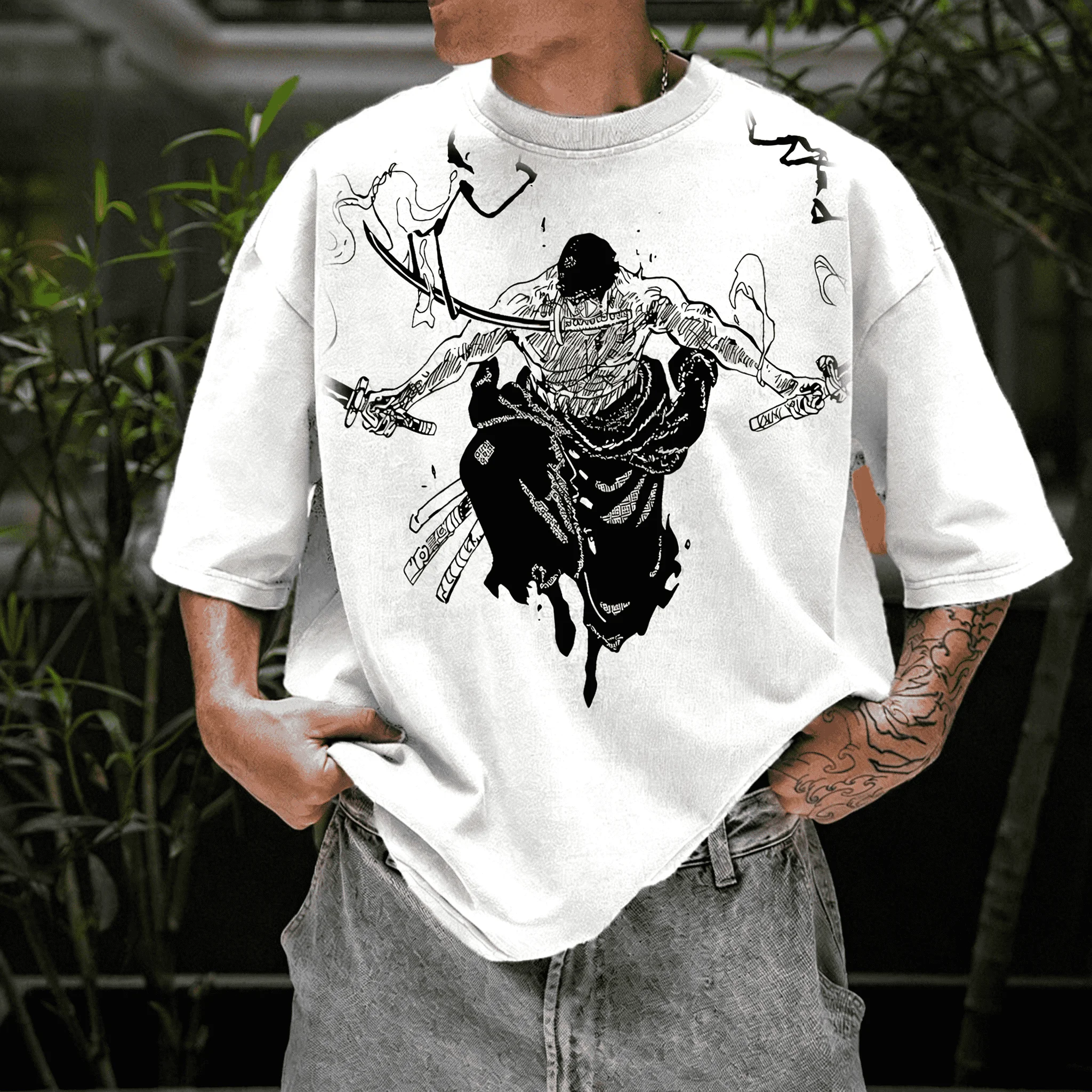 

One Piece Luffy Printed Cotton Short Sleeved American Loose Fit Men's and Women's Summer Breathable Sports Round Neck T-shirt