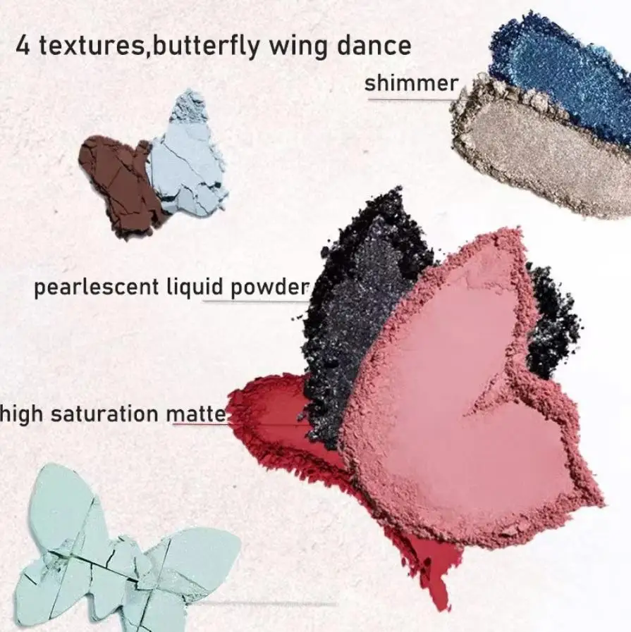 Judydoll Amazon Rainforest Shimmer Butterfly Palette 20-Color Eyeshadow Palette Matte Pearl Shimmer Glitter Fairy Eye Makeup