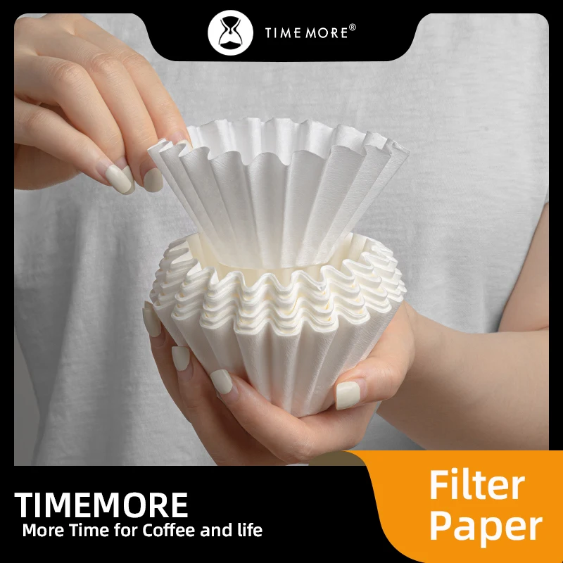 TIMEMORE Coffee Pot Filter Paper By Hand Drip Cup 50pcs American Coffee Machine Filter Fan Cake shape&V-shaped