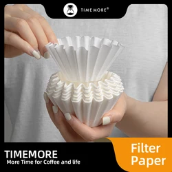 TIMEMORE Coffee Pot Filter Paper By Hand Drip Cup 50pcs American Coffee Machine Filter Fan Cake shape&V-shaped