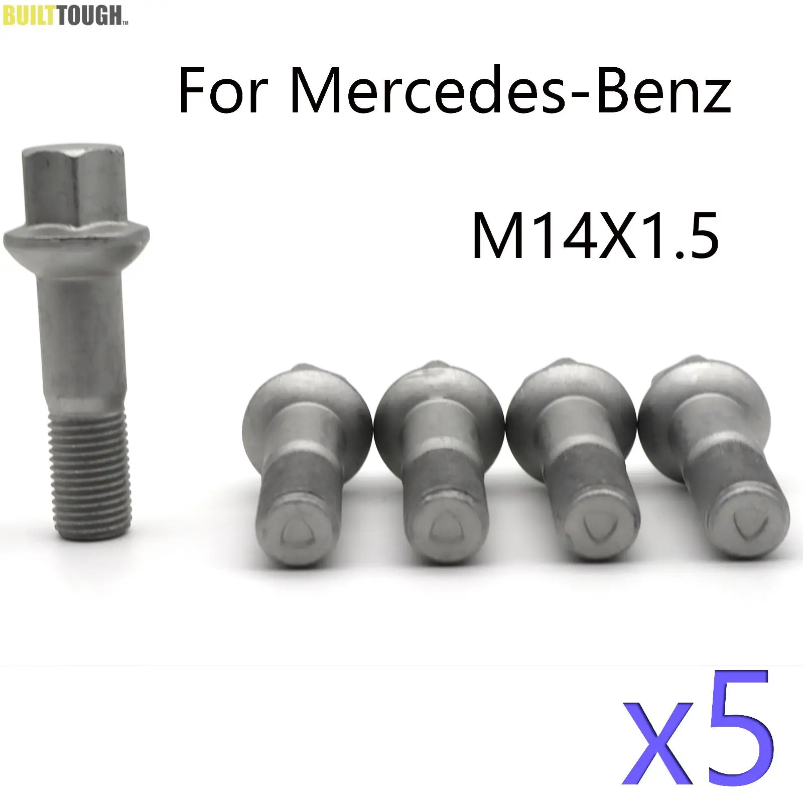 5pcs Car Wheel Bolts Silver 0009905307 0009905407 Truck Parts For Mercedes-Benz W164 X164 ML320 ML350 ML450 ML500 R280 R300 R320