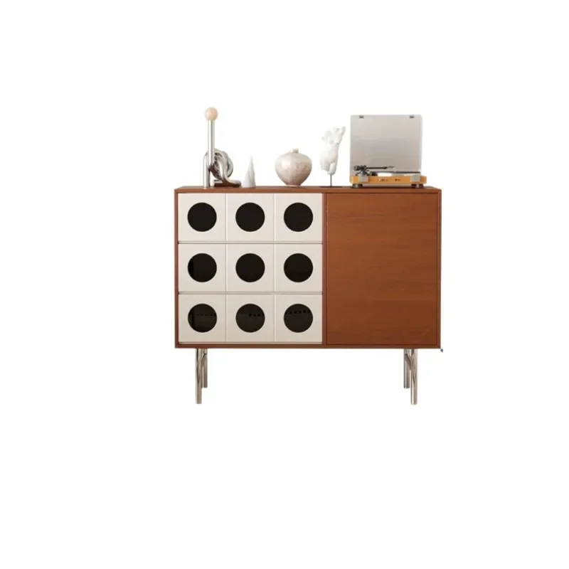 

Medieval solid wood living room storage against the wall integrated storage cabinet tea retro side cabinet