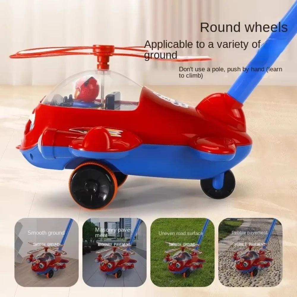 Interactive Baby Walker Toy with Bell Detachable Children's Hand Push Airplane Gifts Baby Toddler Stroller Toy