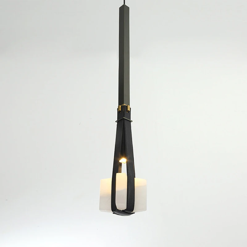 

Fashionable And Minimalist Designer Restaurant Wabi Sabi Style Headboard Nordic Modern Bar Counter Homestay Marble Pendant Light