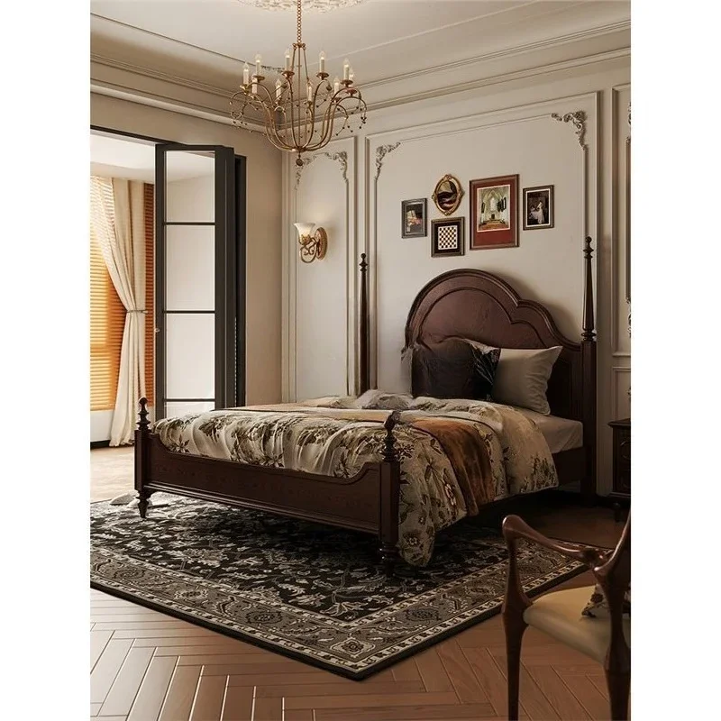 White oak bed 2.2 meters medium and ancient wind bed second bedroom American bed