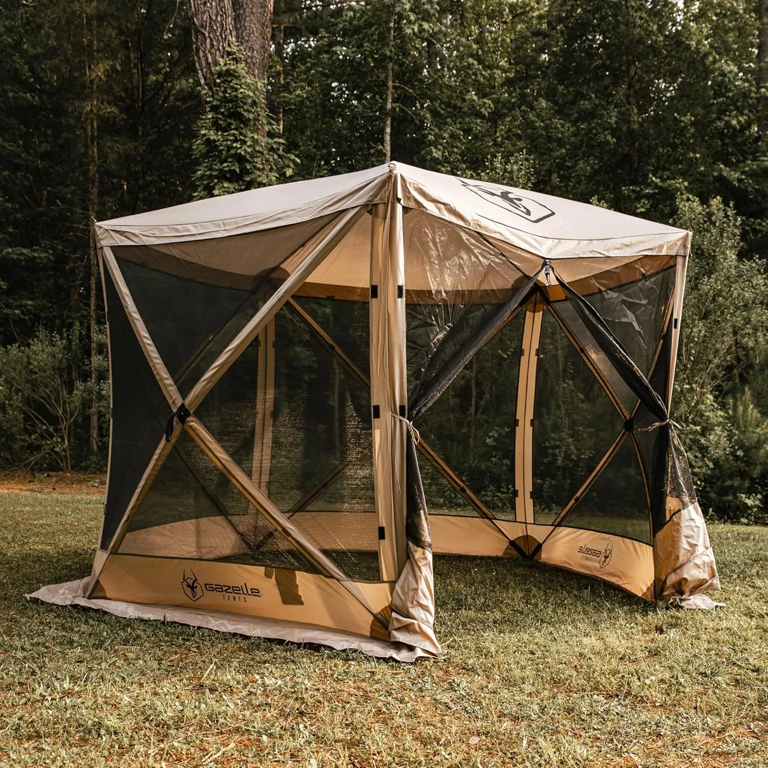 Desert Sand 5-Sided Portable Gazebo for Outdoor, Easy Pop-Up, Durable, Waterproof, UV Resistant