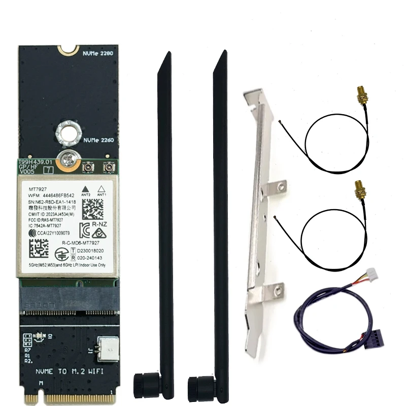 Karta sieciowa WiFi7 MT7927 8774M Tri-Band 2.4G/5G/6G Bezprzewodowa karta sieciowa WiFi Bluetooth 5.4 Gigabit Adapter WiFi7 — zdjęcie produktu 3
