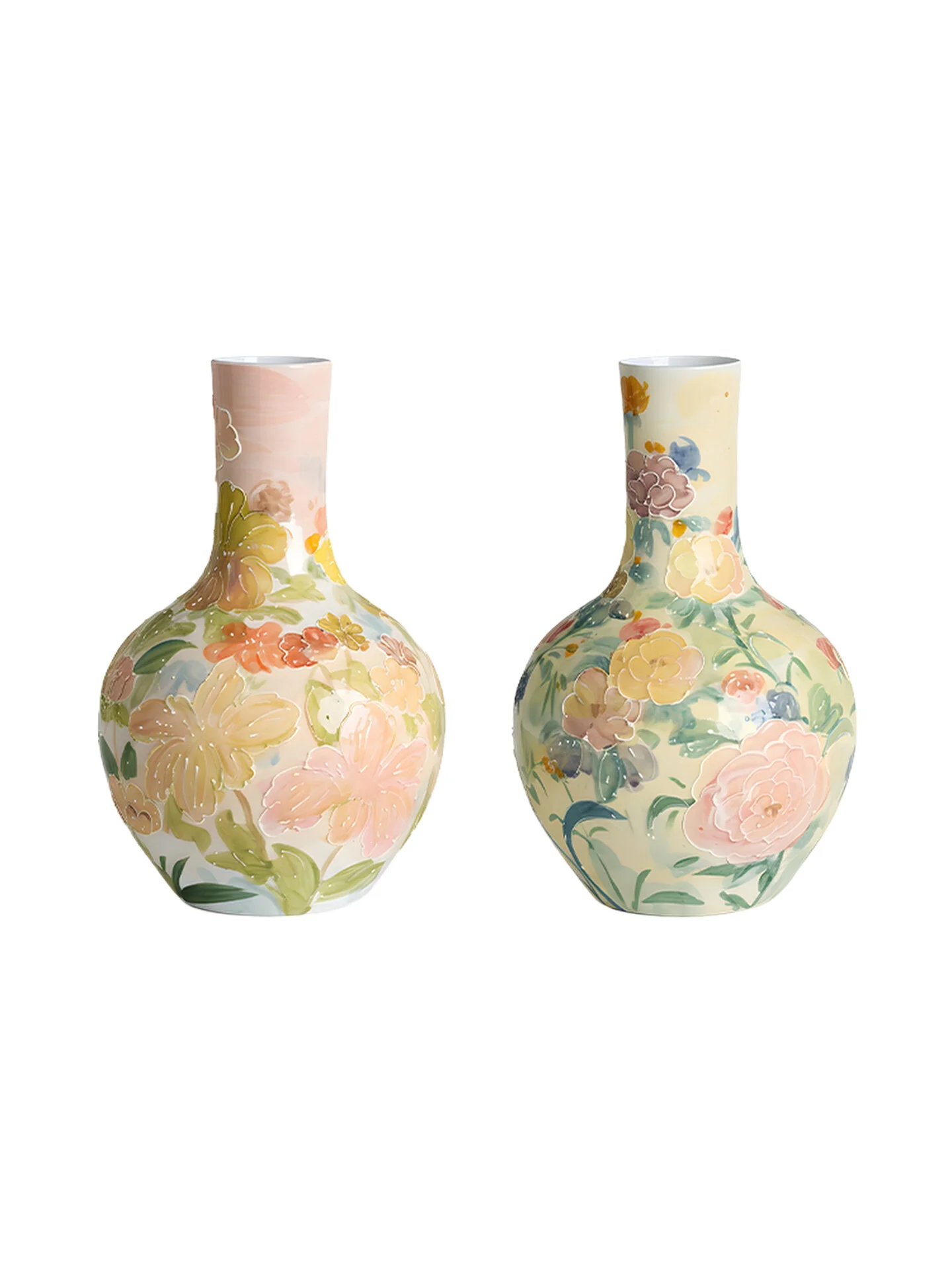 Underglaze handmade vase, entrance decorative art ornament