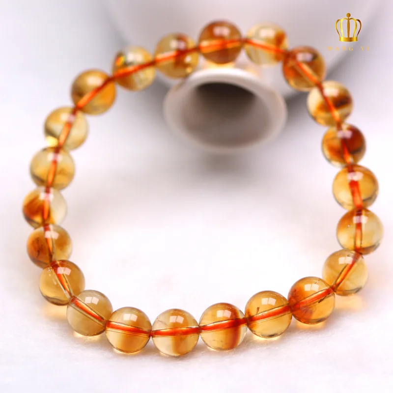 

Top Natural Yellow Citrine Quartz Bracelet For Women Men Gift Round Beads Crystal Stone Gemstone Strands Jewelry AAAAA 7-11mm