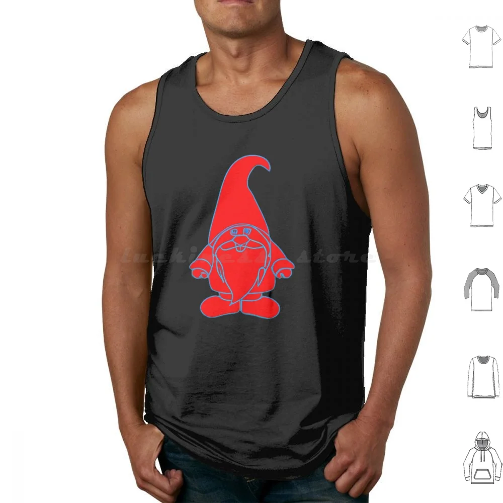 Red Neon Gnome Tank Tops Vest Sleeveless Anime Funny Meme Humour 1 2 3 4 Pink Humor Tumblr Christmas Gnome Gnomes Christmas