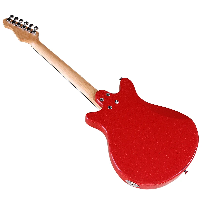 Mini Guitar 6 String Electric Guitar 36 Inch Solid Basswood Body Canada Maple Neck Red & Blue Color