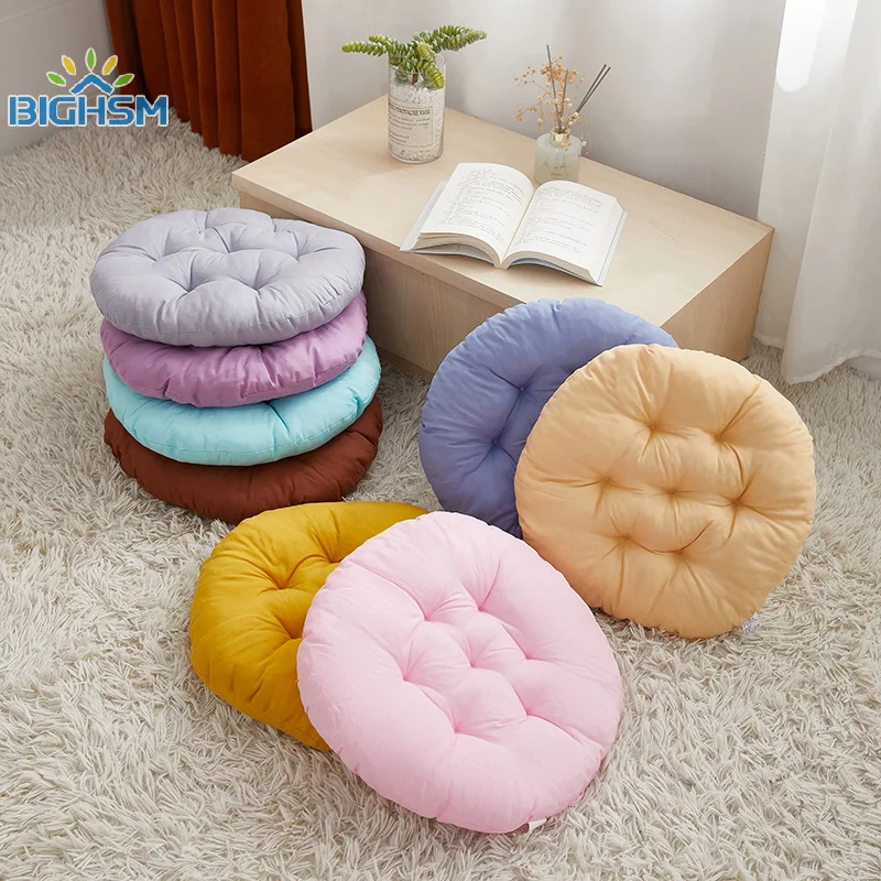 Cojín para silla de oficina, cojín redondo de Color, cojín para silla cálido para invierno, cojín para asiento de sofá de comedor para el hogar, taburete para estudiantes, cojín para trasero