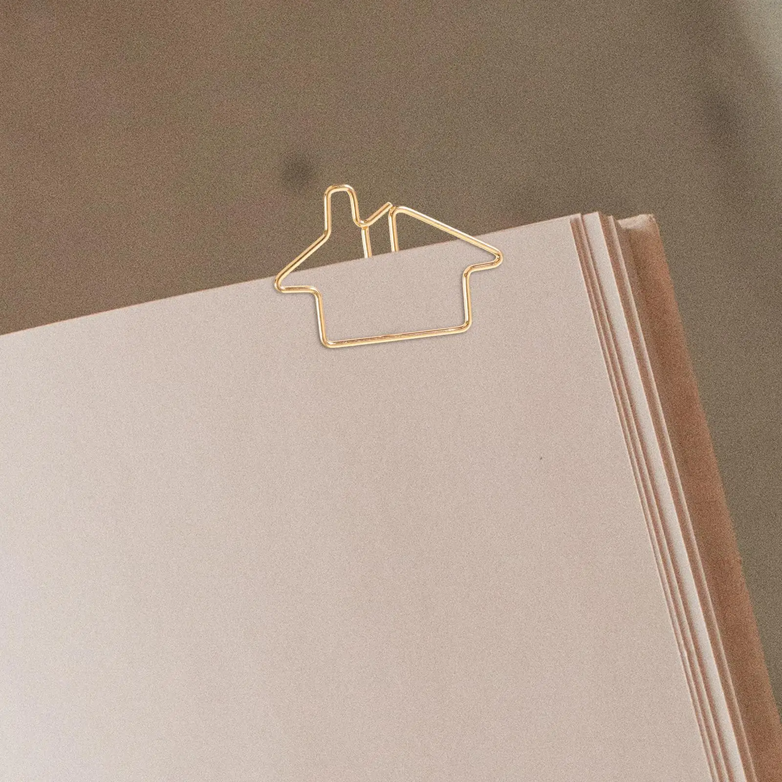 50 Pcs Golden Metal House Bookmarks Creative Paper Clips Office Supplies Mini File Clips Decorative Stationery Items Small Metal