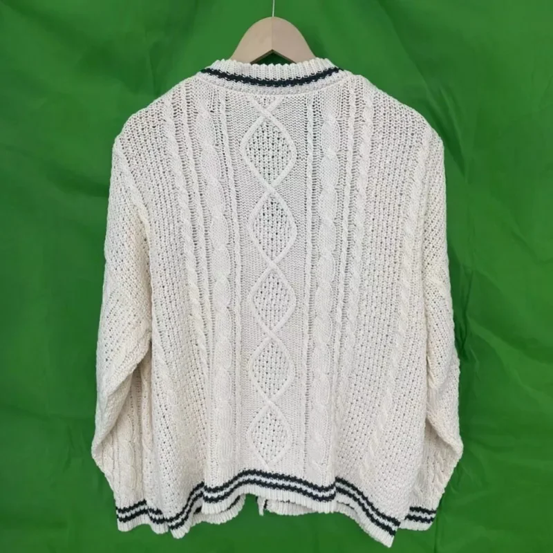 Inverno de malha folclore bege cardigan feminino camisola de natal outono solto y2k cardigans femmes vintage casual cáqui ttpd topos feminino