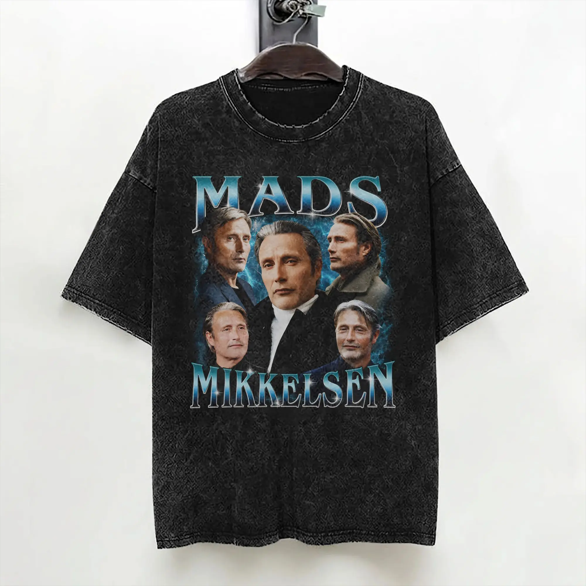 Mads Mikkelsen T Shirts Washed 100% Cotton Harajuku T-Shirts  Vintage for Men Women Streetwear Graphic Tee Shirt