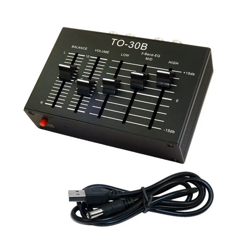 

B63B-To-30B DC5V Stereo Audio EQ High Medium And Low Three-Band Balanced Preamplifier Audio Balance Volume Control