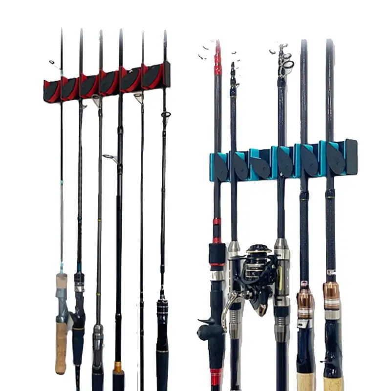 Fishing Rod Wall Holder Stable Fishing Pole Storage Rack No Punching Wall Mounted Fishing Rod Holder Fishing Pole Holders Hold