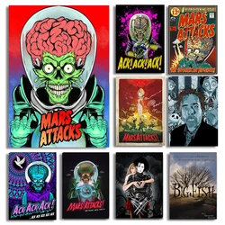 Classic Tim Burton Movie Poster Mars Attacks! Canvas Painting Wall Art Pictures for Coffee House Bar Home Decor Unframed